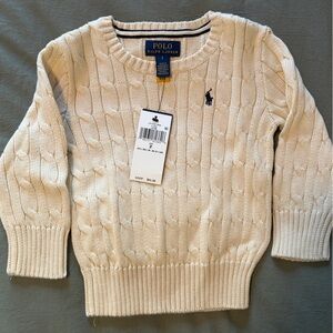 Ralph Lauren Cream Cable Knit Sweater Kids 2T NWT